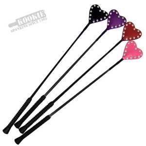Leather 26" Heart Riding Crop