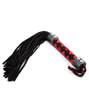 15" Leather Flogger BDSM > Floggers & Whips ple'sur body products Red 