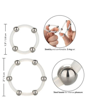 Steel-Beaded Silicone Ring Set