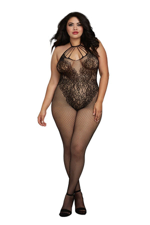Fishnet Bodystocking with Knitted "Teddy" Design Lingerie & Clothing > Bodystocking Dreamgirl International Lingerie 