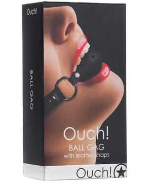 Ouch! Ball Gag With Leather Straps Black BDSM > Gags Shots Toys