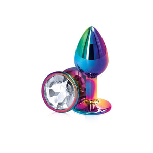 Rear Assets Multicolor Metal Plug Anal Toys NS Novelties Small Clear Round