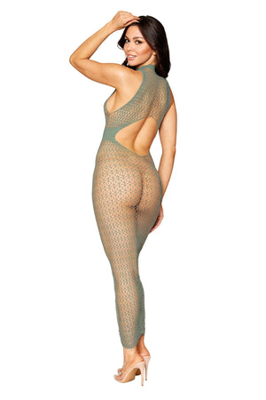 Sage Geometric Bodystocking Gown