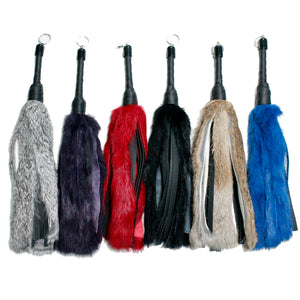 16" Rabbit Fur and Leather Flogger