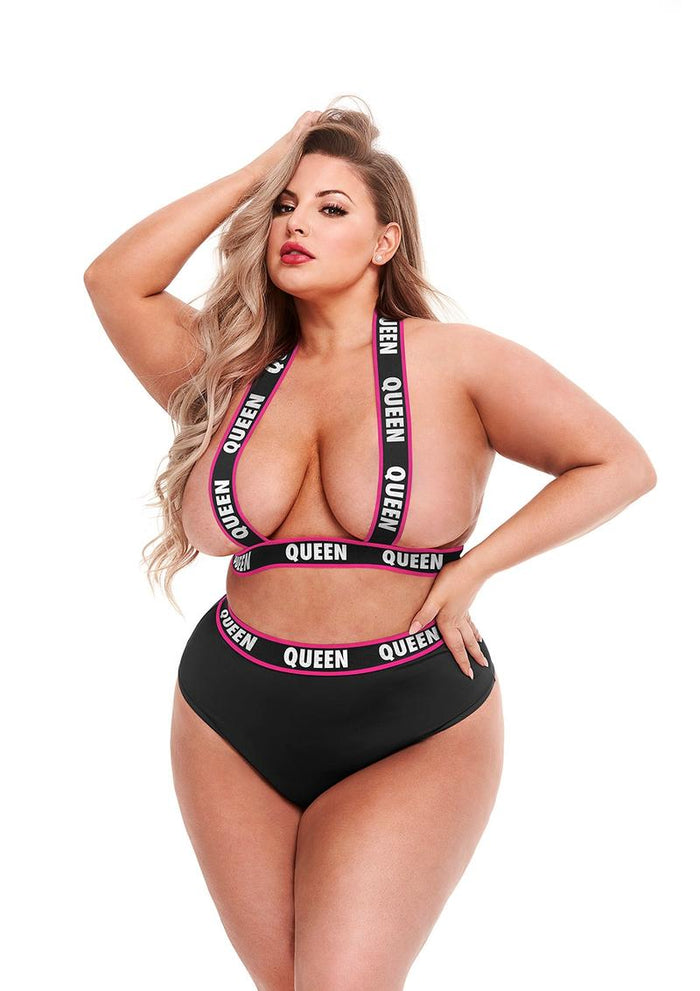 Plus Queen Bee Booty Short and Strappy Top Set
