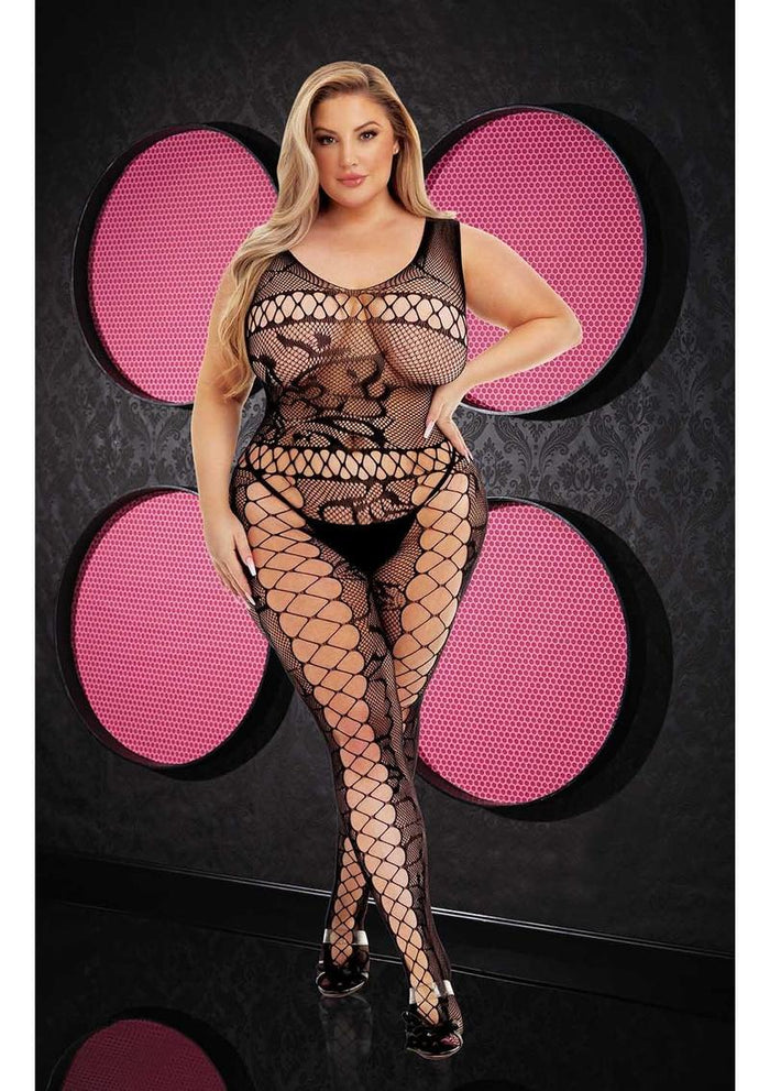 All Laced Up Fishnet Bodystocking