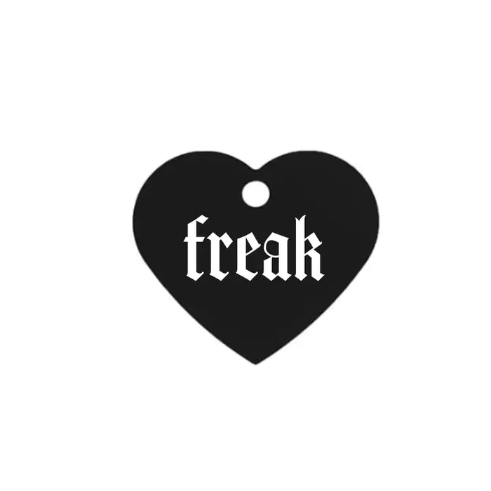 Gothic Bdsm Fetish Pet Heart Collar Tags