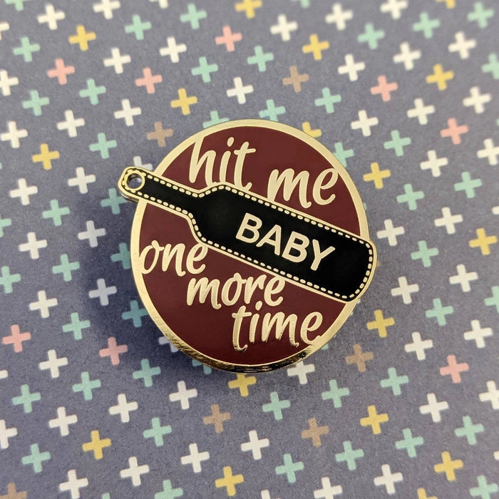 "Hit Me" Paddle Enamel Pin