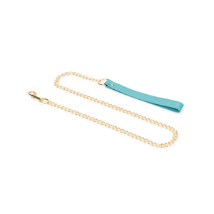 Blue Lamb Leather Collar and Leash Set