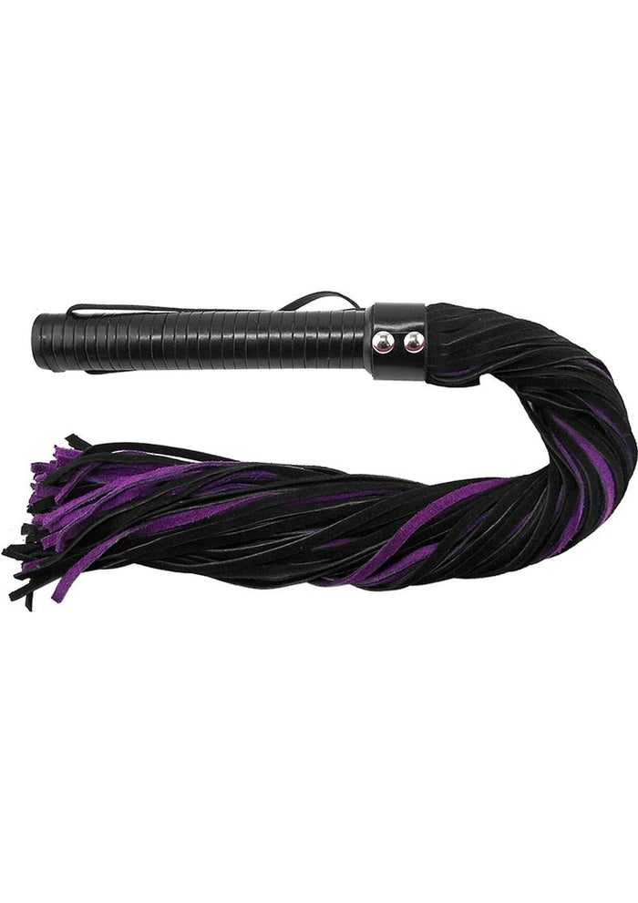 Rogue Suede Leather Flogger - Black/Purple