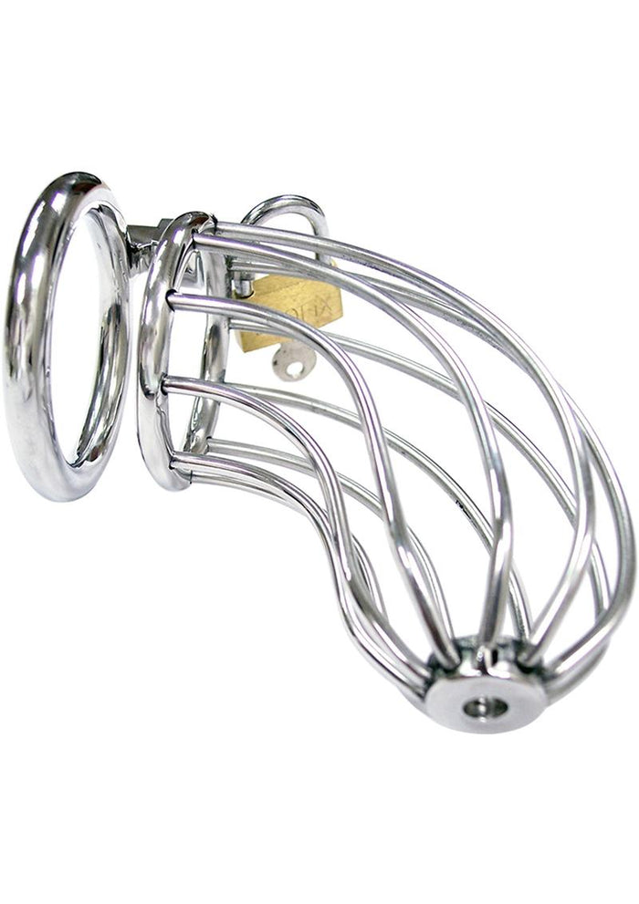 Stainless Steel Chastity Cock Cage with Padlock