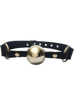 Adjustable Leather Adjustable Ball Gag with Stainless Steel Ball