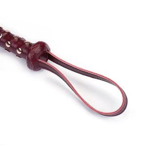 Cow Leather Heavy Flogger with Studded Handle