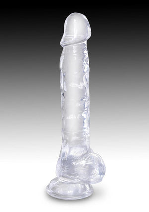 King Cock Clear Dildo with Balls 8in