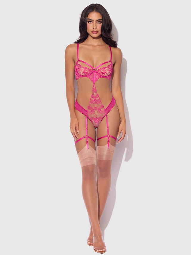 Nova Blacklight Lace Teddy