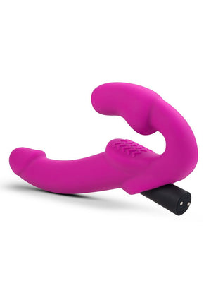 Estella Strapless Silicone Vibrating Dildo with Rechargeable Bullet