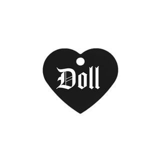 Gothic Bdsm Fetish Pet Heart Collar Tags