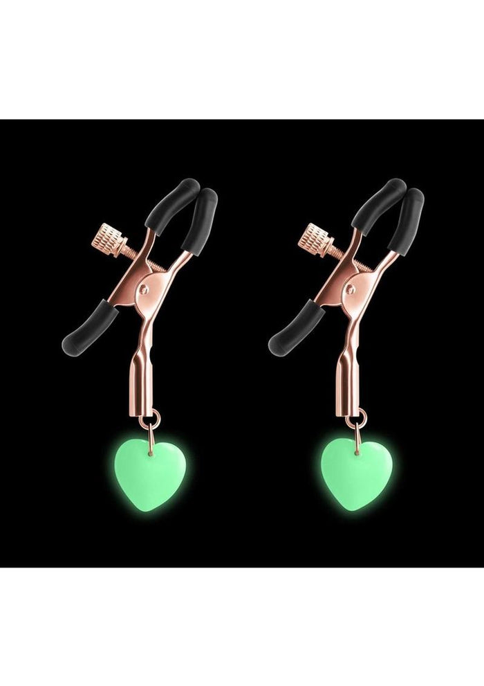 Bound Nipple Clamps Glow in the Dark