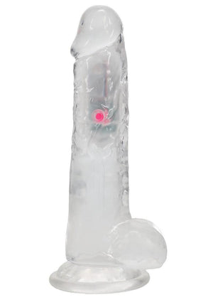 LED Vibrating 8" Clear Dildo w/Balls and Remote