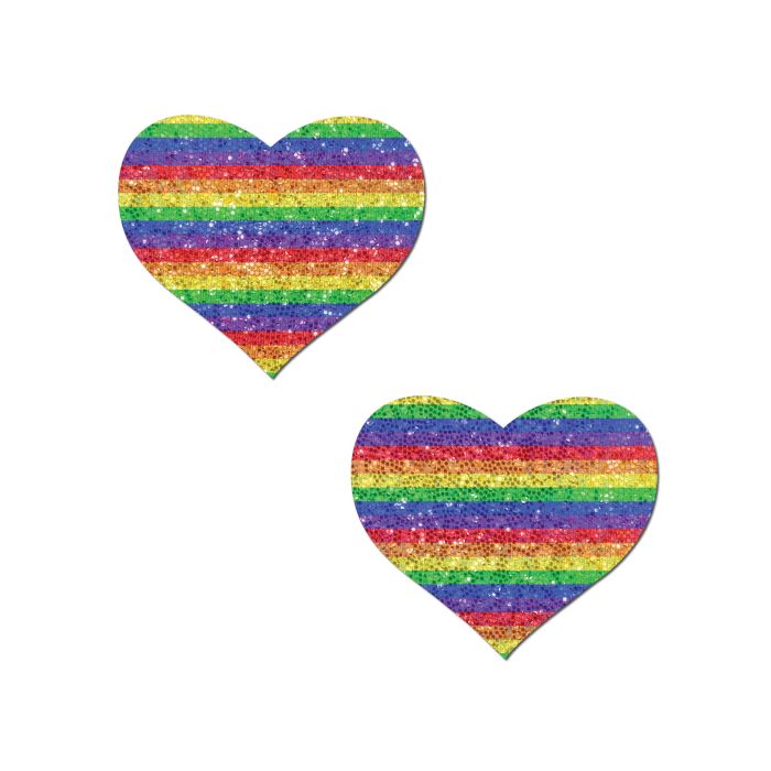 Rainbow Glitter Heart Pasties