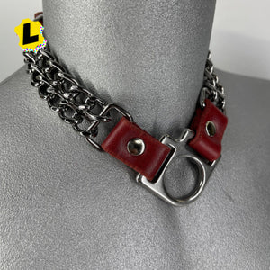 Double Chain V Ring Collar