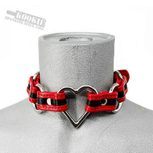 Leather Heart & O-ring Collar