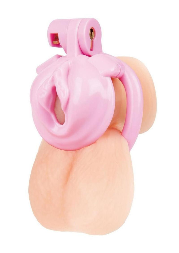 Blueline Bitchboy Degrading Mini Chastity Cage with Pussy Shape