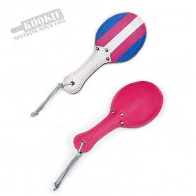 Trans Pride Leather Paddle