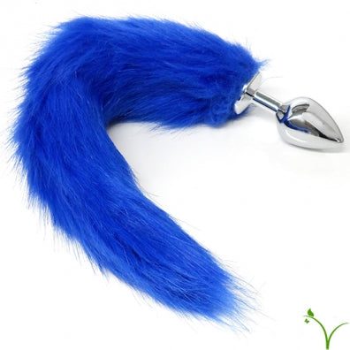 Metal Blue Fox Tail Plug