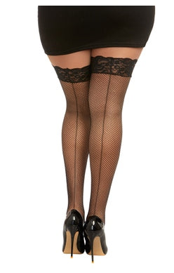 Fishnet Stay Up Thigh High with Back Seam