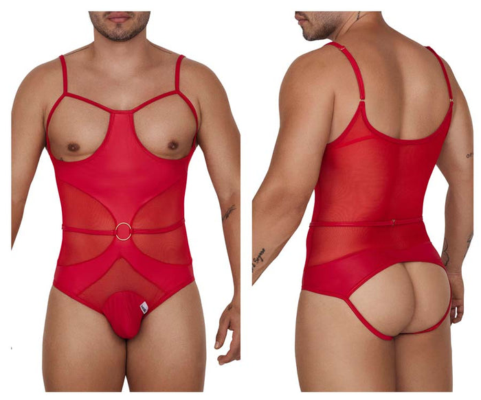 Red Harness Style Bodysuit Plus