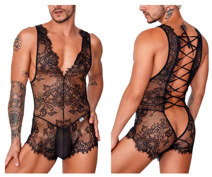 Lace Up Open Back Bodysuit