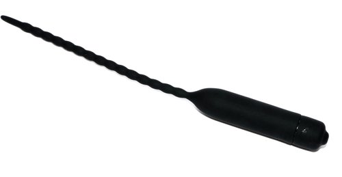 6" Ribbed Vibrating Penis Plug/Urethral Sound - 10 settings