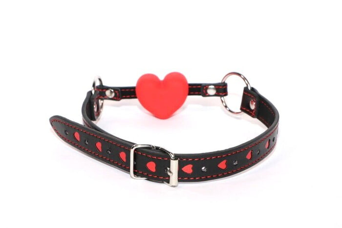 Red Heart Shaped Silicone Mouth Gag