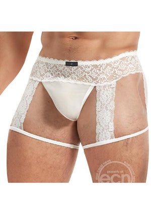 Lace King Lace & Mesh Garter Panty