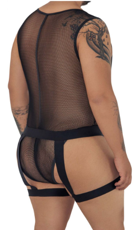 Mesh Garter Bodysuit - Plus