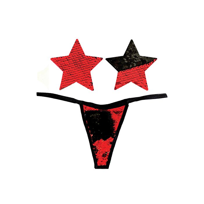 Naughty Knix Sookie Flip Sequin G-String & Pasties