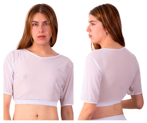 3/4 Mesh Sleeve Crop Top