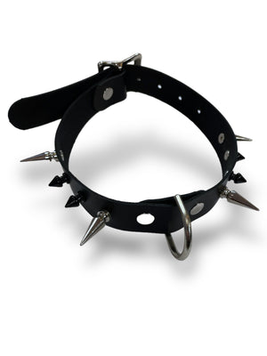 Black & Silver Spiked Collar