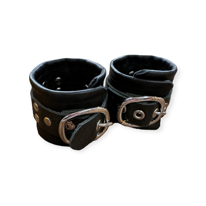 Black Leather Wrist Cuffs