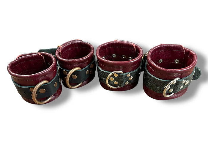 Burgundy Leather Cuffs