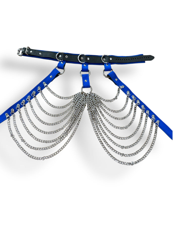Adjustable Suede & Metal Chest Harness