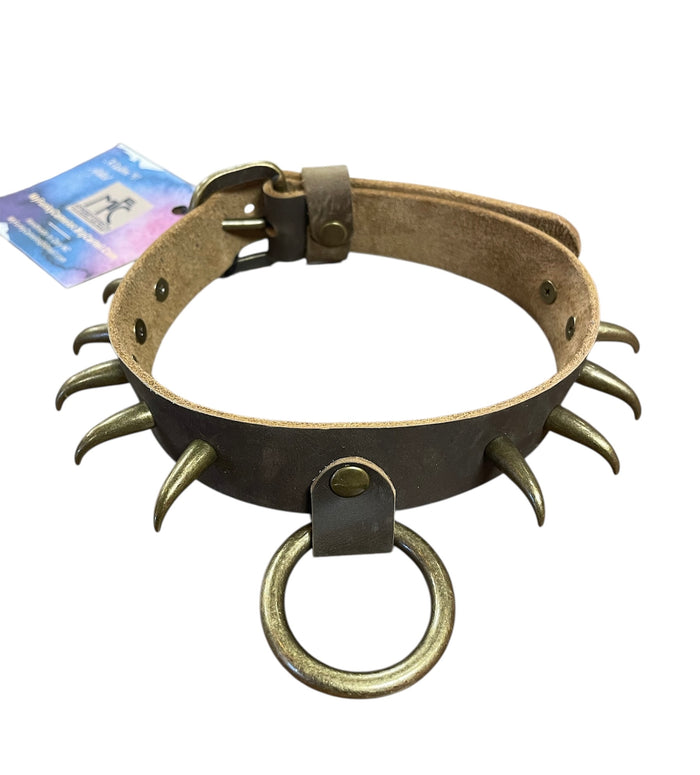 Claw Spike Leather Collar