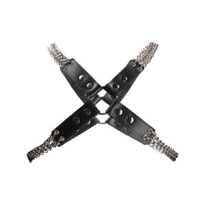 Double Chain Leather Chest Harness