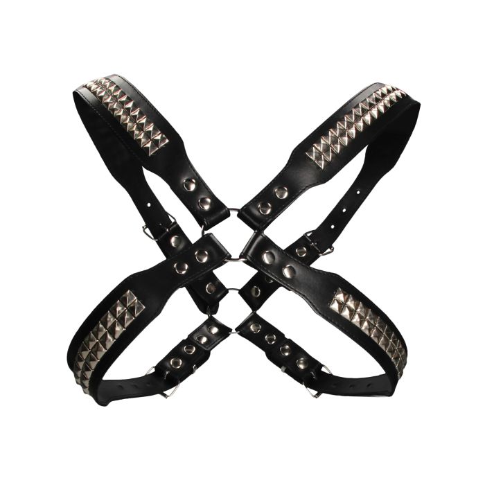 Pyramid Stud O-Ring Leather Chest Harness