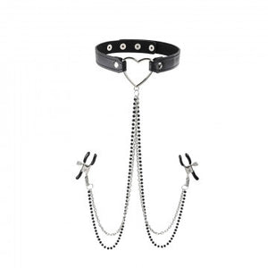 Amor Collar & Nipple Clamps with Chains
