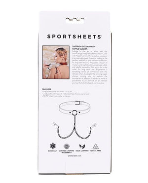 Sportsheets Saffron Collar with Nipple Clamps