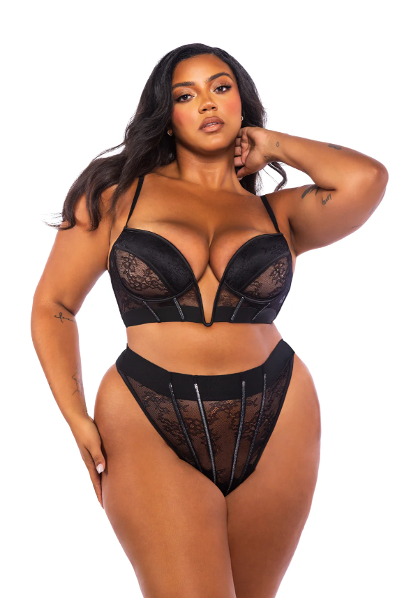 Belle Noir 2 Piece Bustier Set