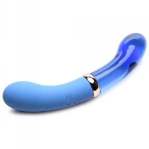 Vibra-Glass Bleu Dual Ended G-Spot Silicon/Glass Vibrator