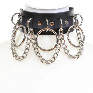 Wide Chain Ring Bondage Choker